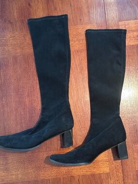 Stuart Weitzman Oslo Black Suede Over-the-Knee Boots